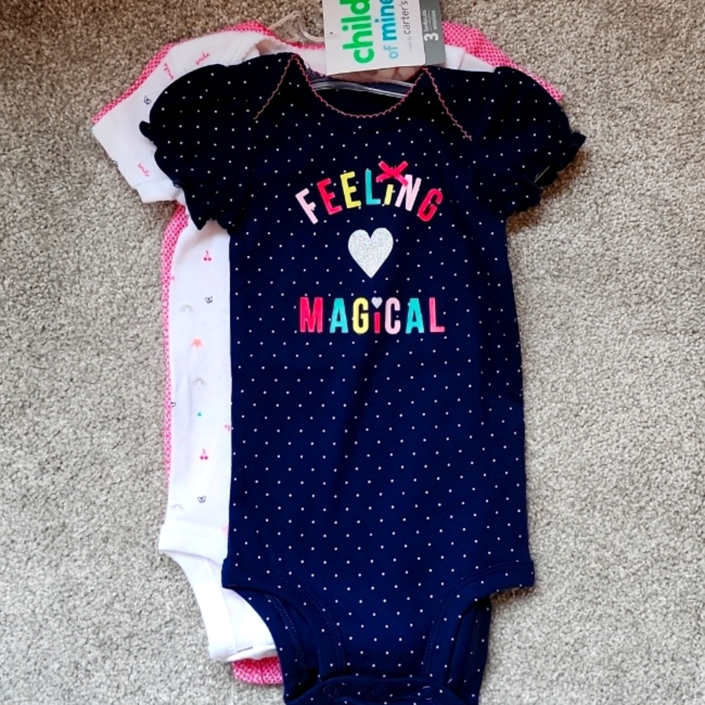 NWT CARTERS 3 PACK ONESIES 3-6 MONTH